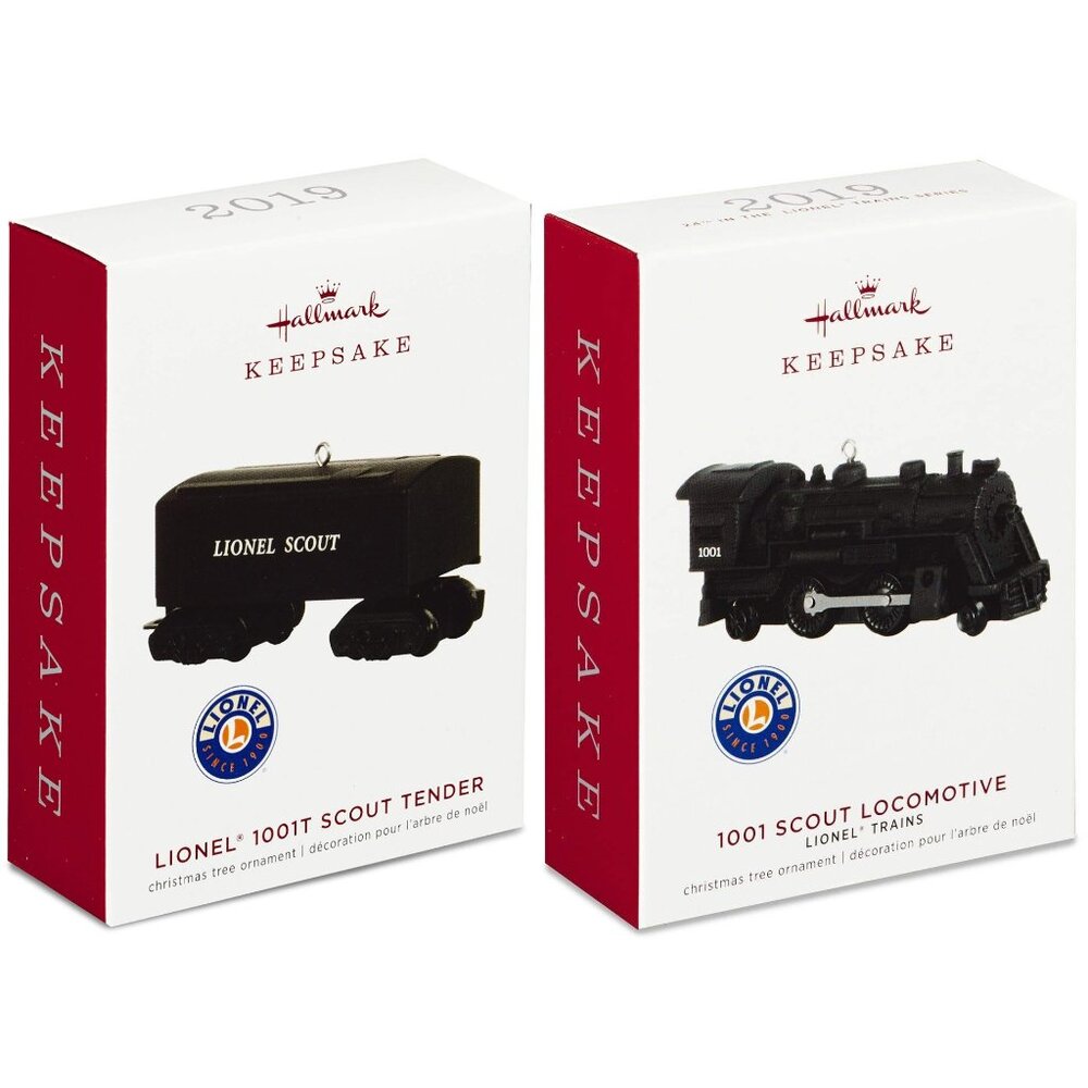 New! Lionel Scout Locomotive & Tender Hallmark Keepsake Christmas Ornaments 2019